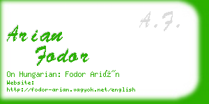 arian fodor business card